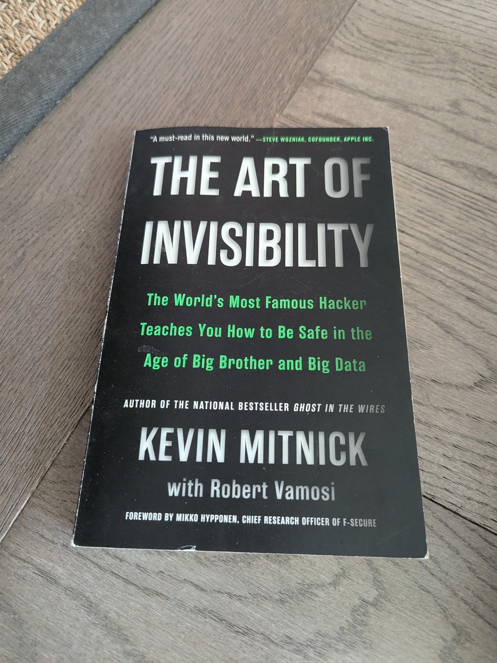 The Art of Invisibility by Kevin Mitnick - Black & Green Paperback